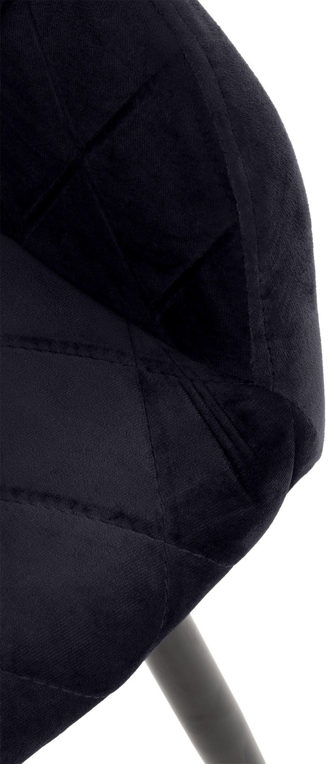 ESSZIMMERSTUHL Lisan Samt Schwarz Wohnzimmerstuhl - Schwarz, Textil (47/84/44cm) - DELUKE