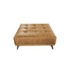 HOCKER WIOLO Orange Leder - Silberfarben/Orange, Leder (110/42/110cm) - KAWOLA
