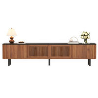TV-SCHRANK 190cm modern niedrig TV-Ständer Design - Walnussfarben, Holzwerkstoff (35/45/190cm) - FLIEKS