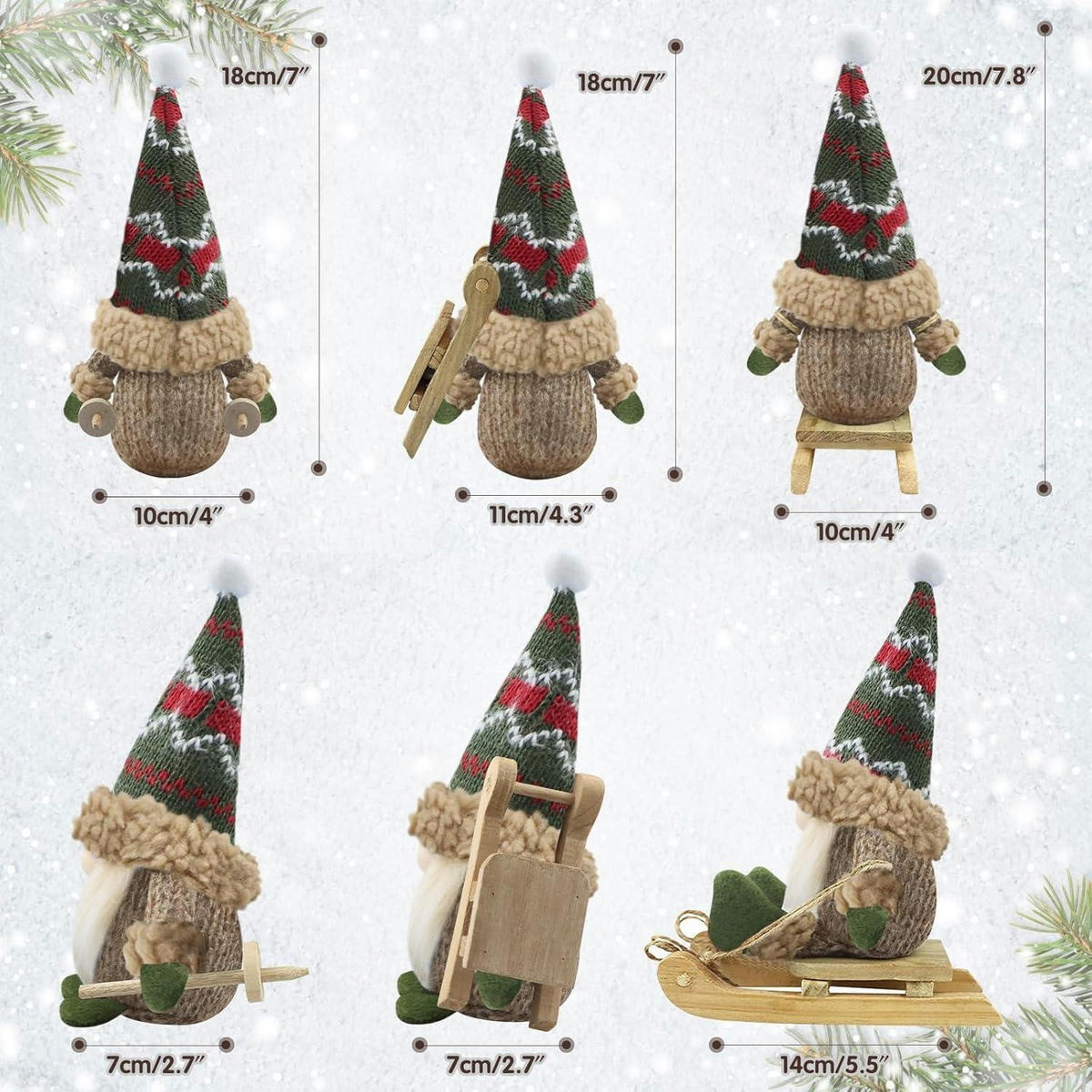WEIHNACHTSWICHTEL Figuren 3er Set Weihnachtsdeko Dunkelgrün - Multicolor, Textil (9.8/12.7/26.8cm)