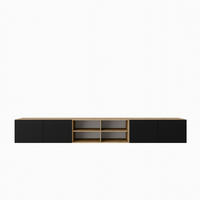 LOWBOARD VAREN 300/41/40 cm, Hängender TV-Schrank Eiche Artisan - Schwarz/Eiche Artisan, Holzwerkstoff (300/41/40cm) - MASSENO
