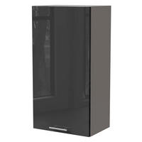 KÜCHENHÄNGESCHRANK Essen W4/50 Graphit Hochglanz / Grau Matt 50 / 32,5 / 96cm - Graphitfarben/Grau, Holz/Holzwerkstoff (50/96/32.5cm) - Feldmann-Wohnen