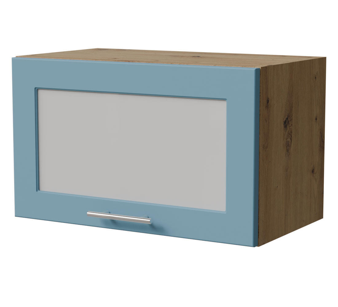 KLAPPHÄNGESCHRANK Bari W4BS/60 WKF Eiche Artisan / RAL 5024 pastellblau 60 / 32,5 / 36cm Blum Aventos - Blau/Eiche Artisan, Holz/Holzwerkstoff (60/36/32.5cm) - Feldmann-Wohnen