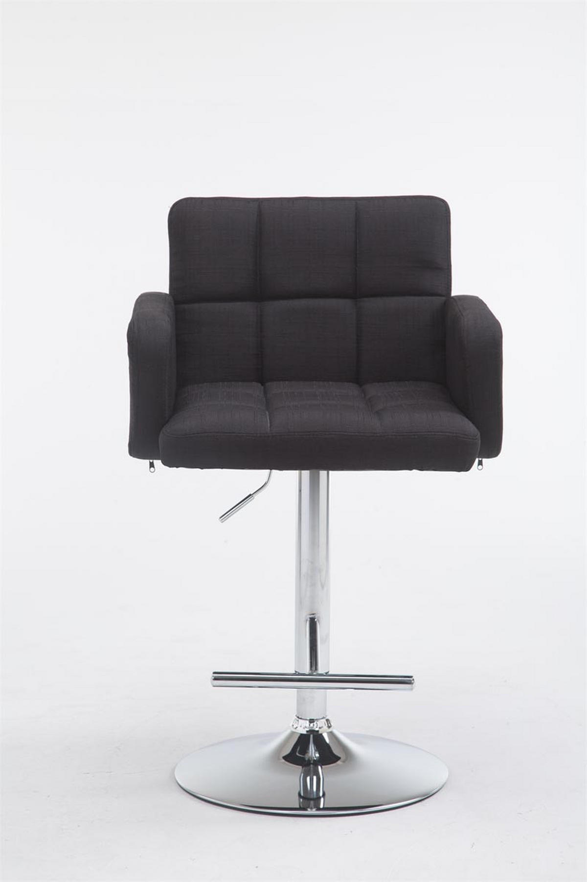 BARHOCKER Stoff schwarz - Chromfarben/Schwarz, Textil/Metall (60/93/56cm) - CLP