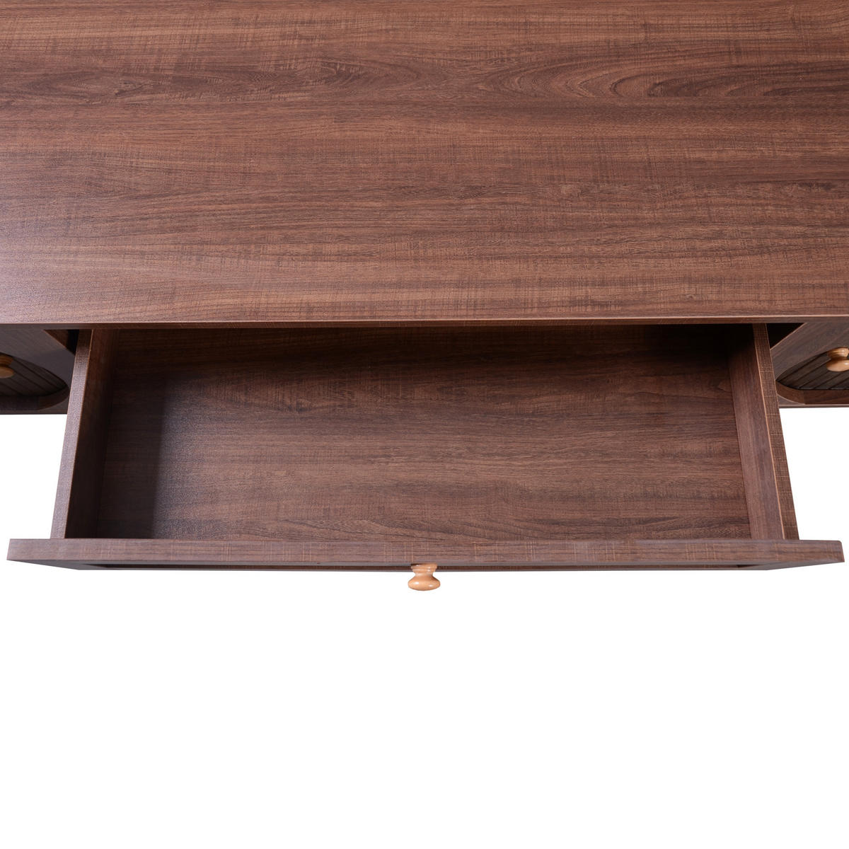 TV-ELEMENT 170 cm Landhausstil MDF mit Rattan-Seiten und Stauraum - Naturfarben, Holzwerkstoff (39.5/46/170cm) - Korfee