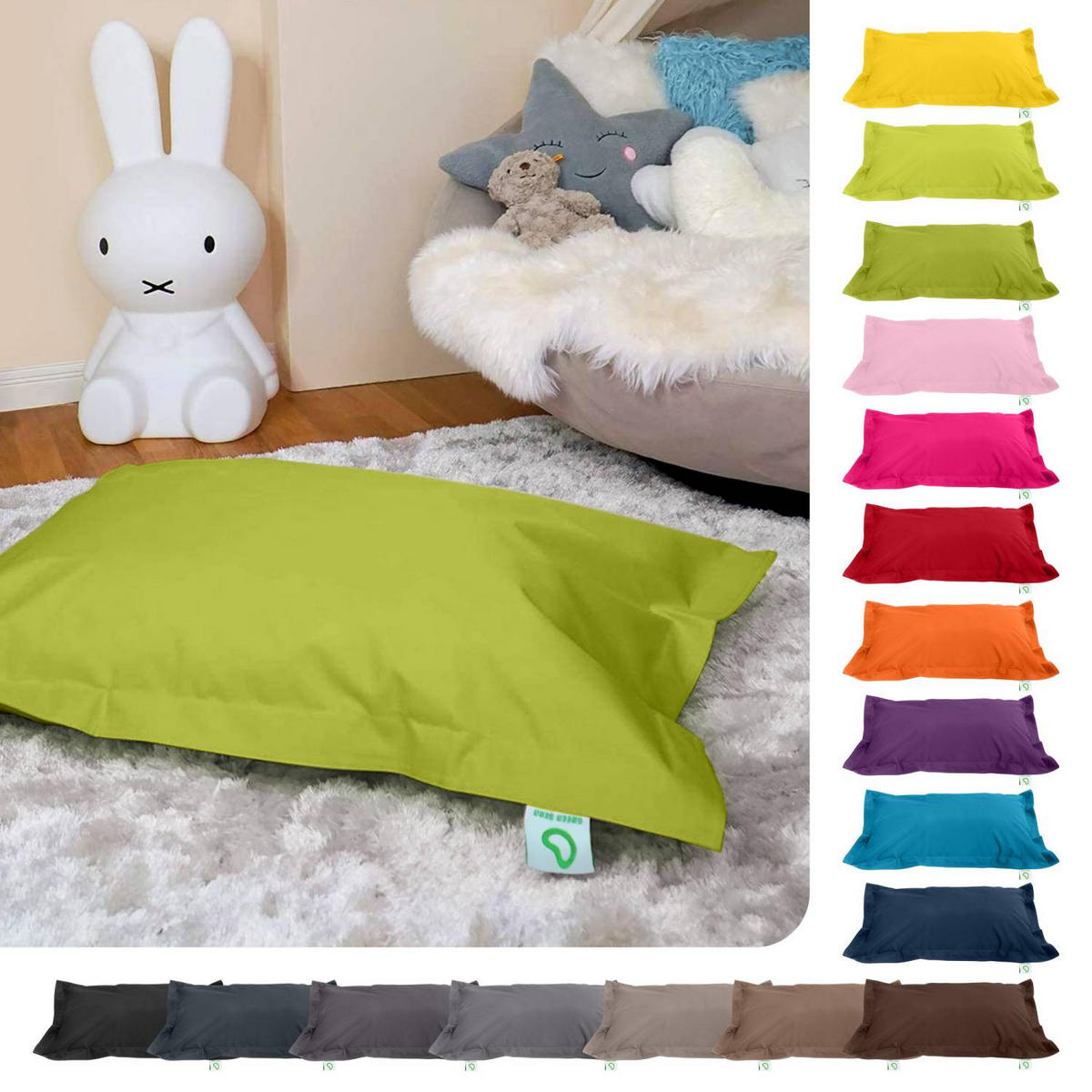 KINDER-SITZSACK 70x100cm - 70 Liter - Grün, Textil (70/10/100cm) - Green Bean