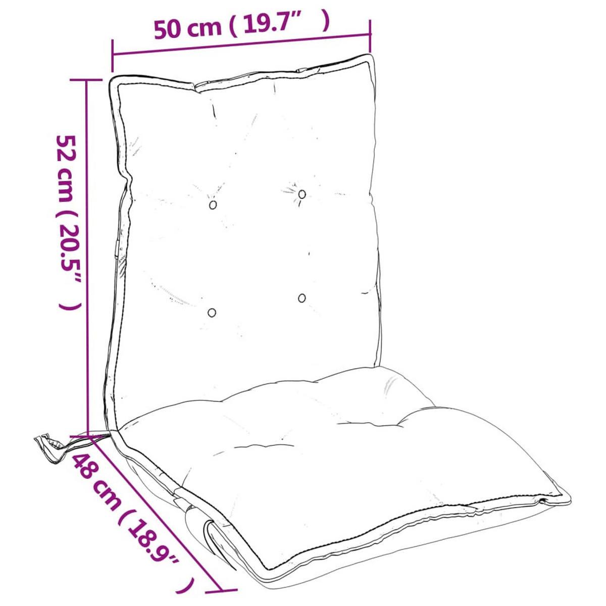 NIEDRIGLEHNER-AUFLAGEN 2Er Set Beige Oxford-Gewebe - Beige, Textil (50/7/100cm) - vidaXL