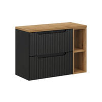 WASCHTISCHUNTERSCHRANK Riva Schwarz und Holz - Schwarz, Holzwerkstoff (40/59/80.4cm) - Petits-meubles