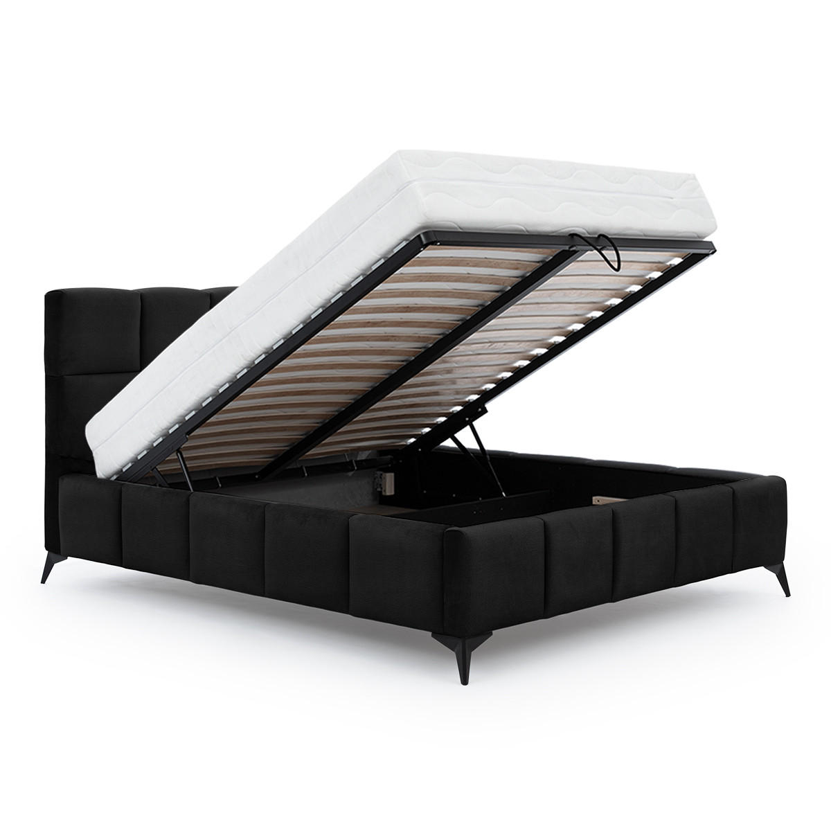 BOXSPRING POSTEL 180/200 Mira Černá - černá, dřevo (180/200cm) - Petits-meubles