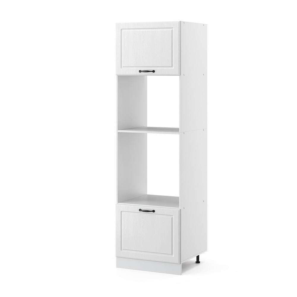 MIKROWELLENSCHRANK R-Line Weiß Landhaus 60 cm - Weiß, Holzwerkstoff (60/206.8/57.2cm) - Vicco