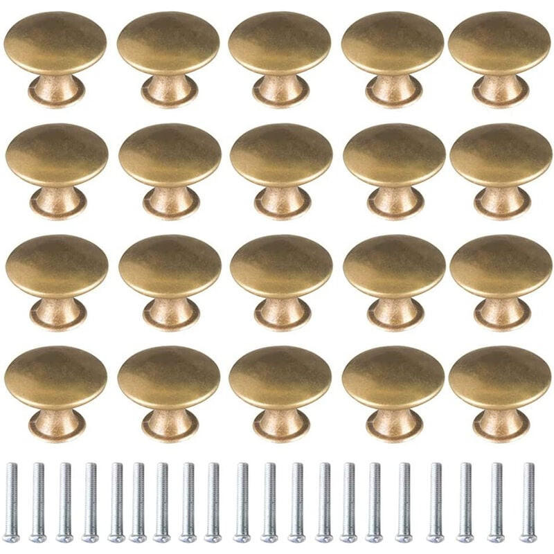 SCHRANKKNOPF Gold 20er-Set 30 mm - Goldfarben, Metall (3/2.1/3cm)