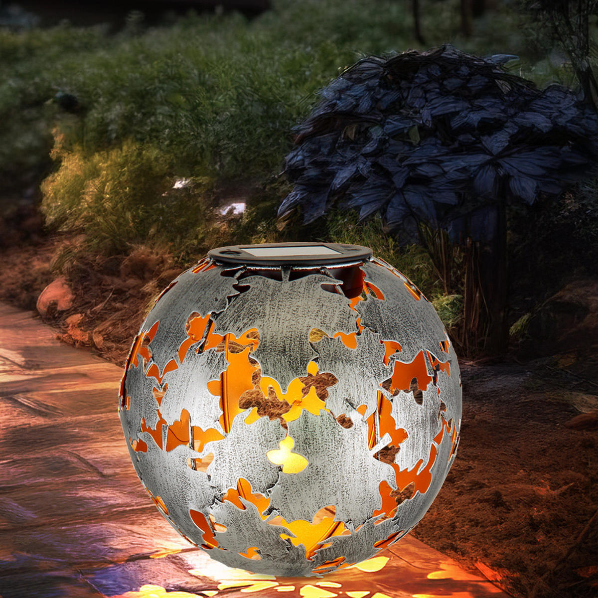 LED AUSSENLEUCHTE Metall Silber - Silberfarben, Metall (18/18/52.5cm) - Globo Lighting