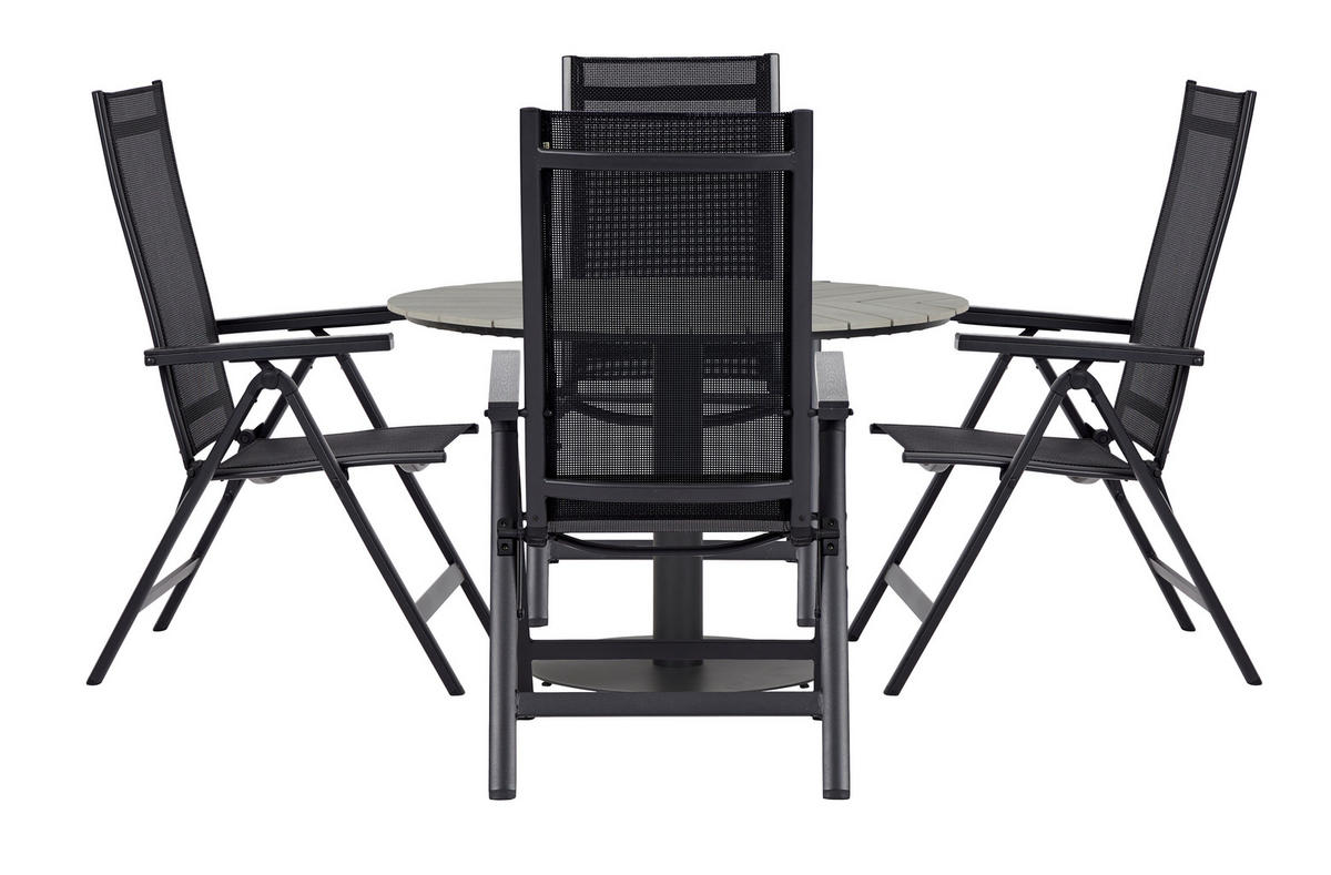 GARTENSTUHL 2er Set Schwarz - Schwarz, Holzwerkstoff (58/110/66cm) - ebuy24