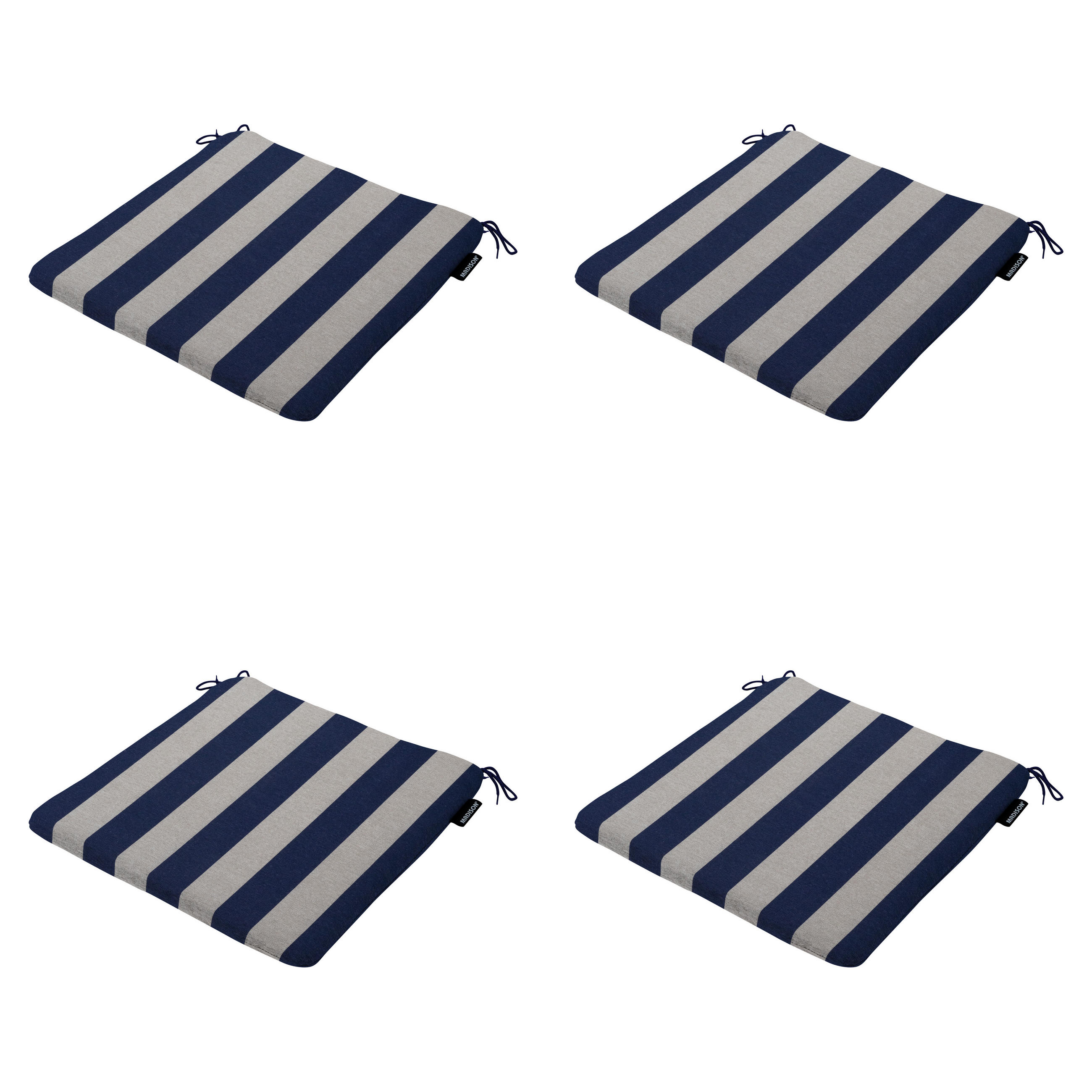 SITZKISSEN Amora - Blau - 40/40/4,5 cm - 4er-Set - Blau, Textil (40/4/40cm) - Madison