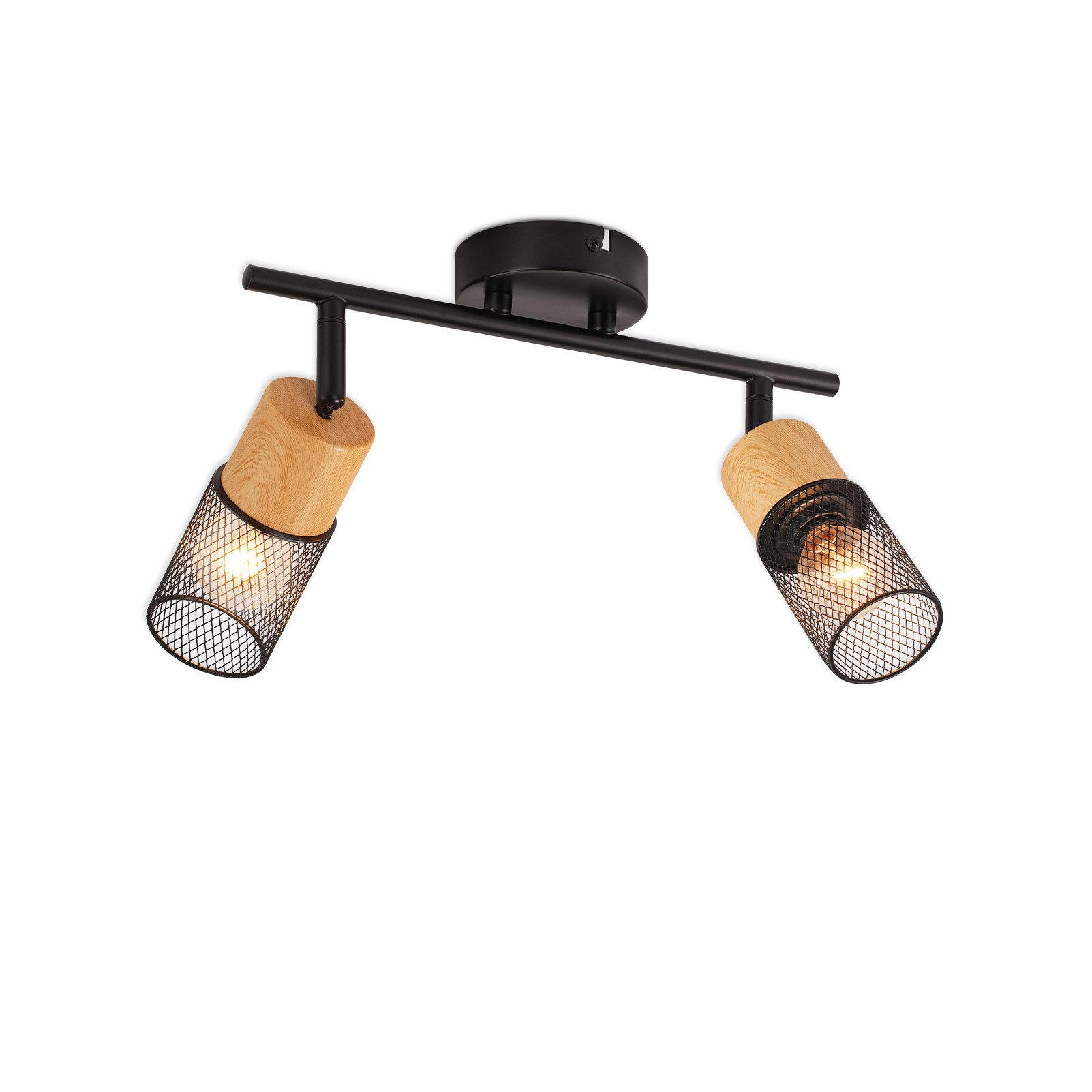 STRAHLER Amberg 2-flammig 30/18/17.5 cm - Schwarz, Metall (30/18/17.5cm) - Nettlife