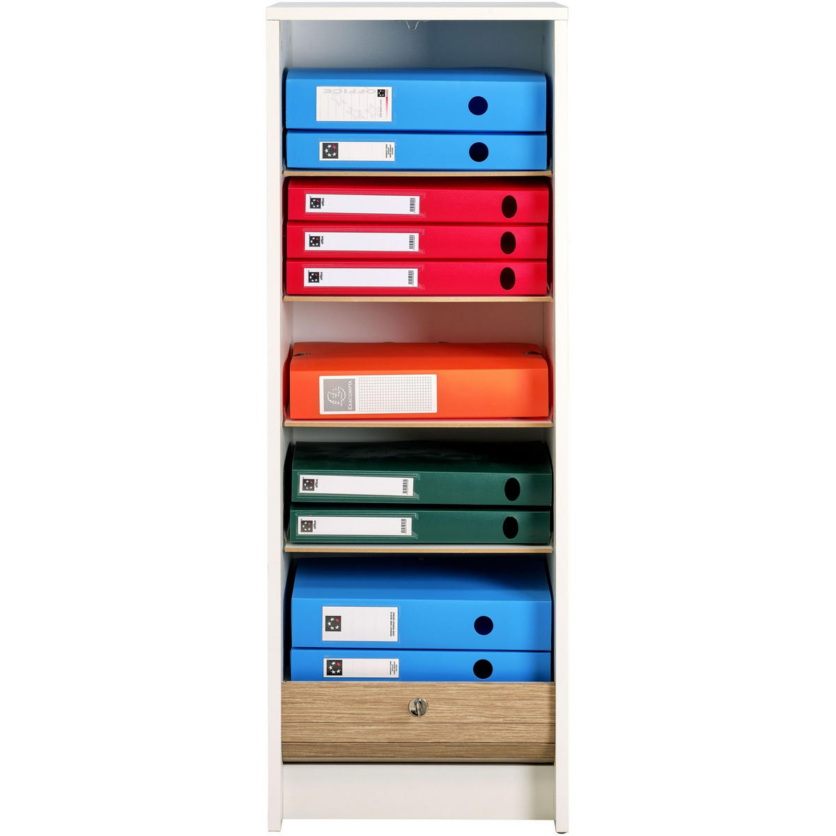 AKTENSCHRANK mit Rolladentür 38,5/35/104cm - Weiß, Holzwerkstoff (35/104/38.5cm) - Simmob