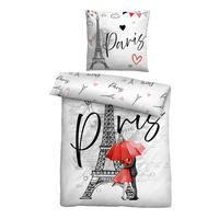BETTWÄSCHE-GARNITUR Renforcé Paris grau, 135x200 cm + 80x80 cm - Grau, Textil (135/200cm) - Castell