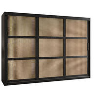 SCHWEBETÜRENSCHRANK 200/250/62 3-türig - Schwarz, Holz/Kunststoff (250/200/62cm) - MÖBEL KRYSPOL
