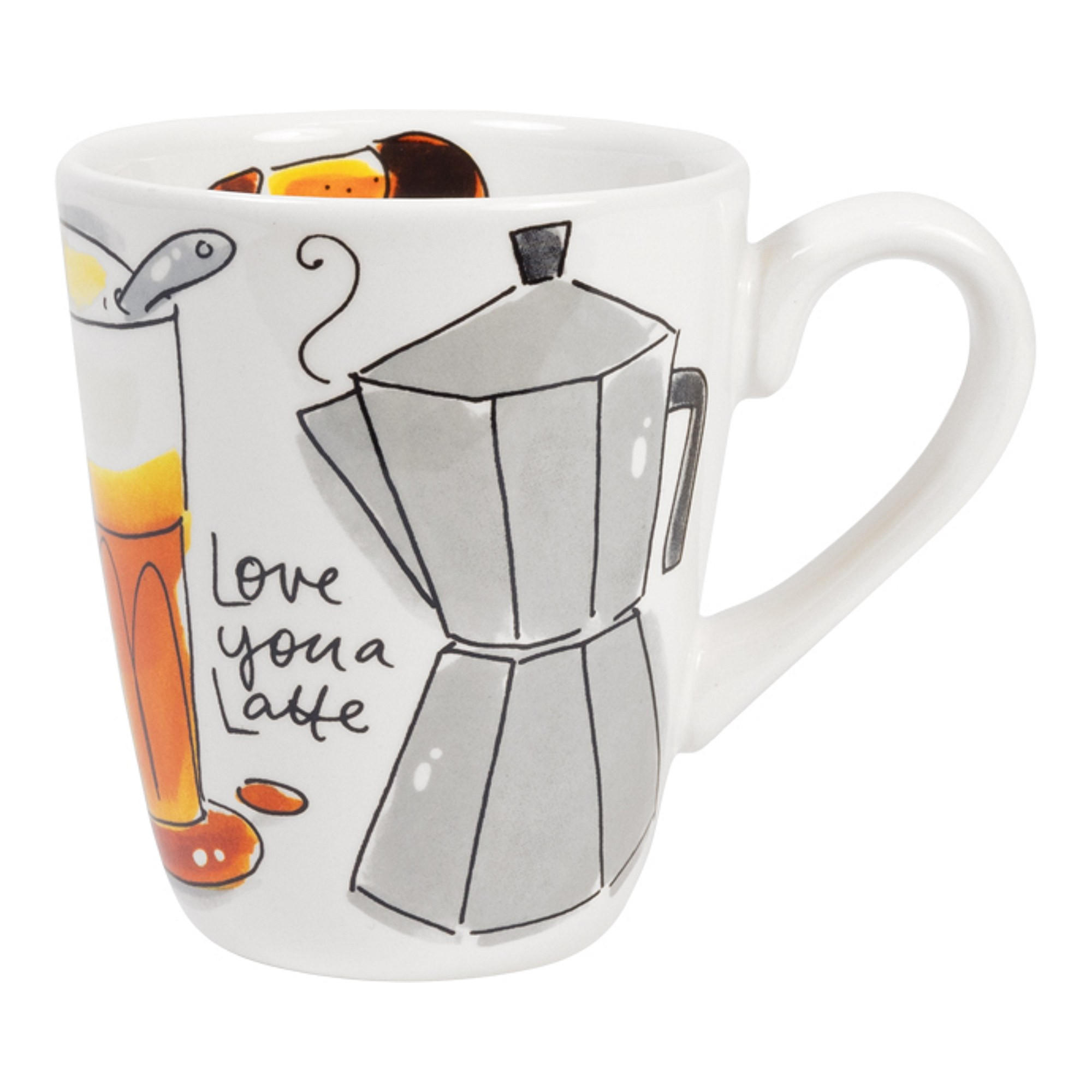 BECHER Gemütliche Tage - Kaffee in Bunt - 350 ml - Multicolor, Keramik (0.35L) - Blond Amsterdam