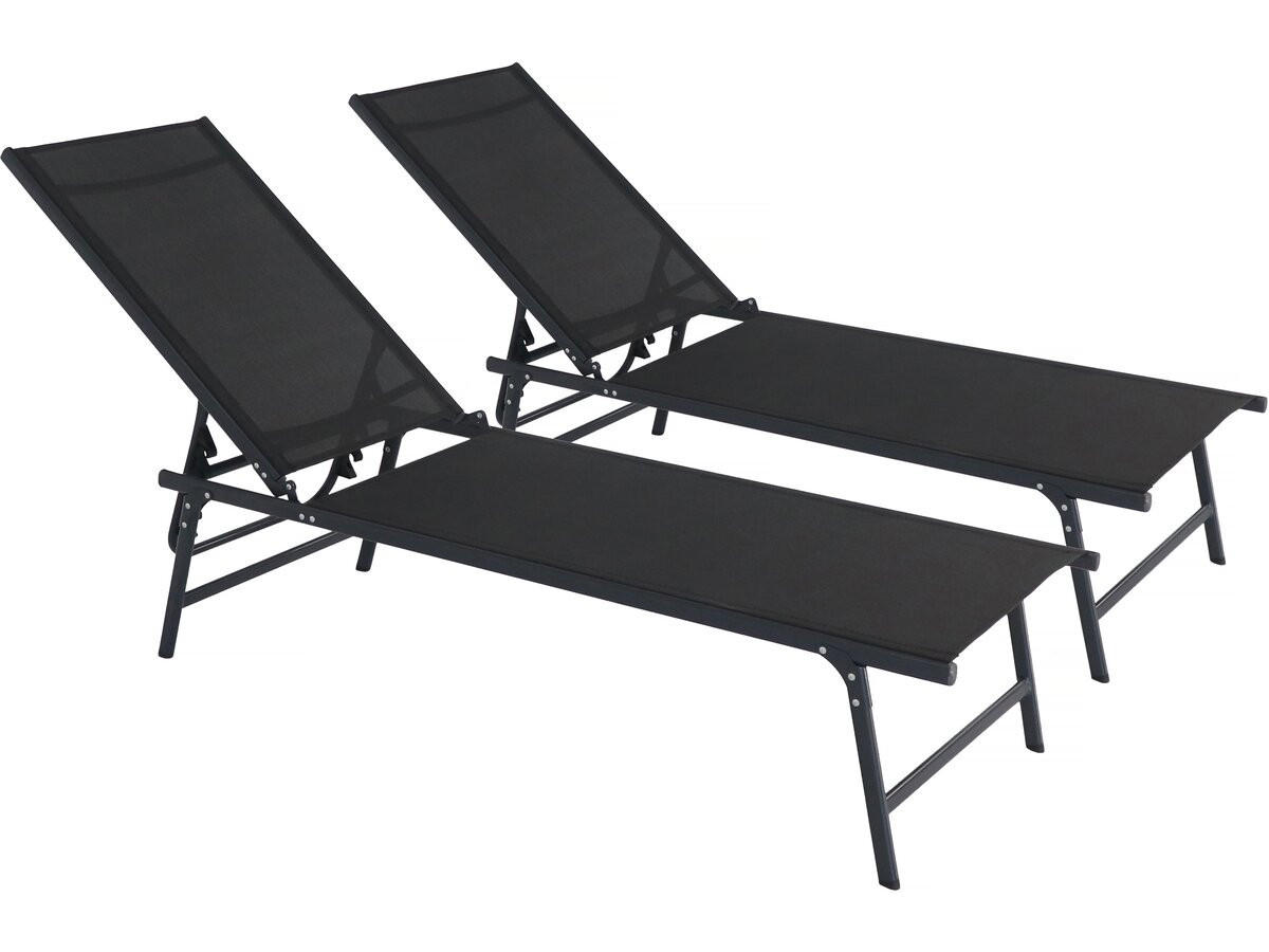 Habitat Garten Sonnenliege Schwarz 54x104x180 cm