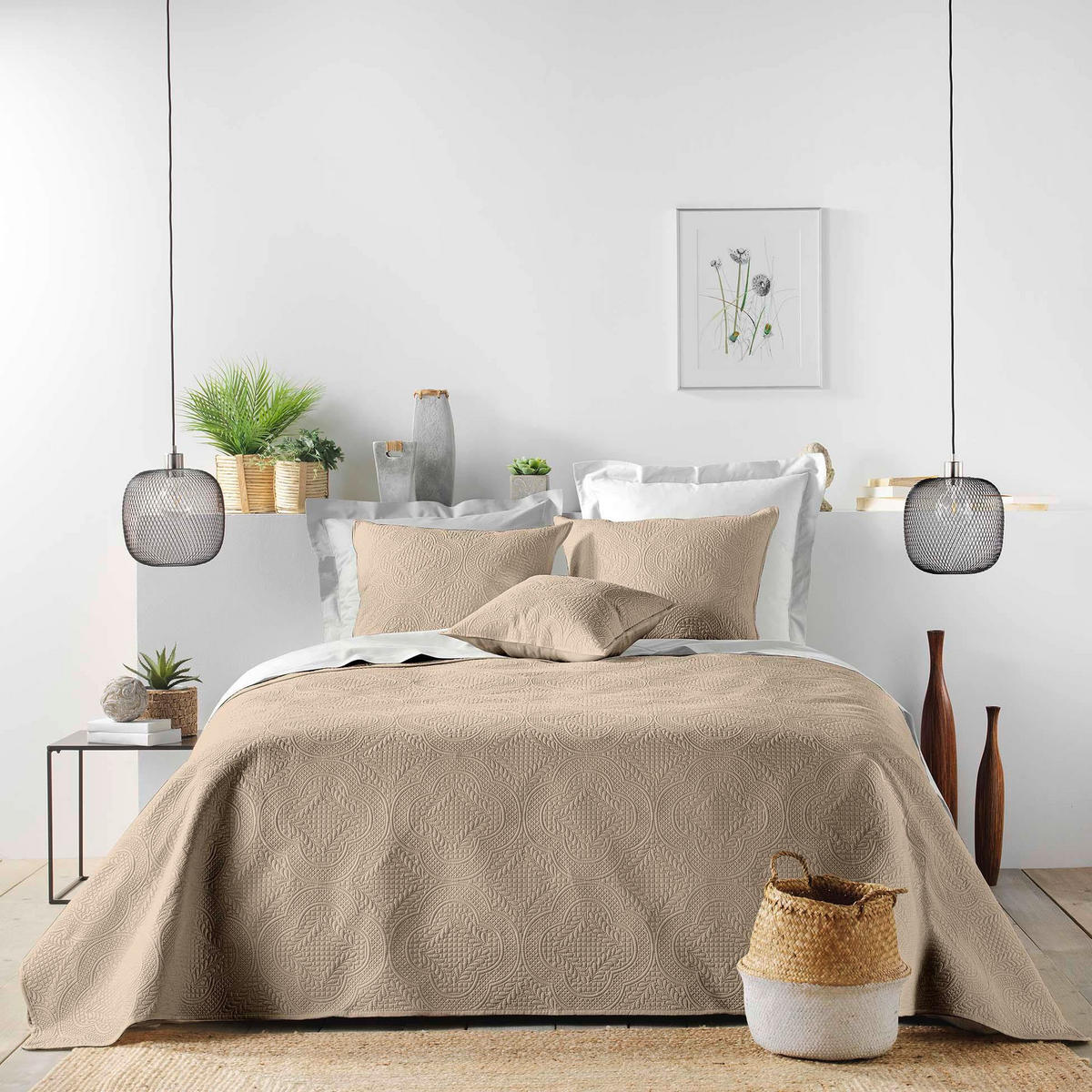 DEKO-KISSENBEZUG mit Muster Romane 40/40/0,5 cm - Beige, Textil (40/40cm) - Douceur d´intérieur