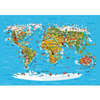 FOTOTAPETE Weltkarte für Kinder 375 x 270 cm - Multicolor, Papier (375/270cm) - Sanders & Sanders