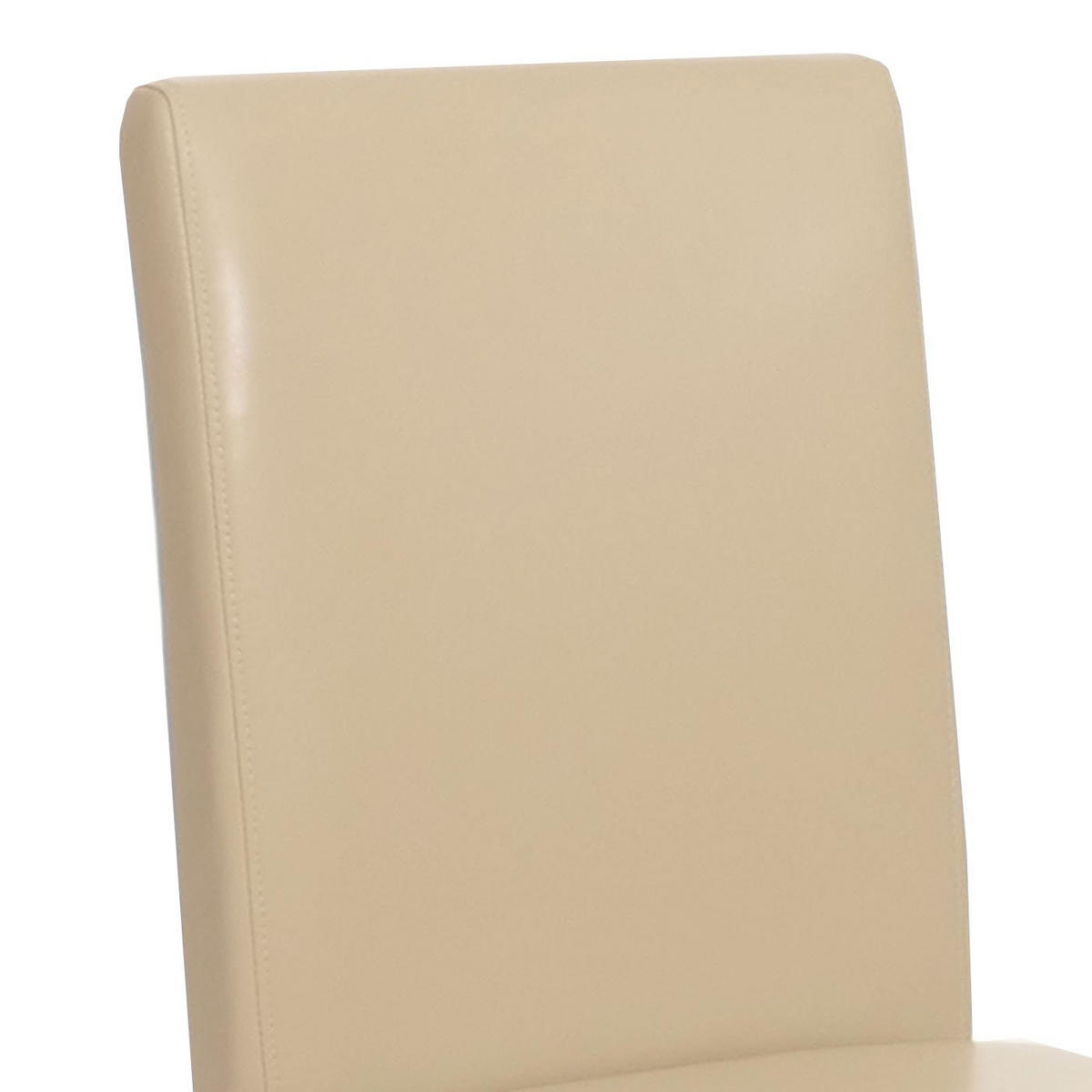 ESSZIMMERSTUHL 6er-Set klassisch und zeitlos 90x43x56cm Sitzhöhe 45cm Leder dunkle Beine Creme - Beige, Leder (43/90/56cm) - CHEFGASTRO