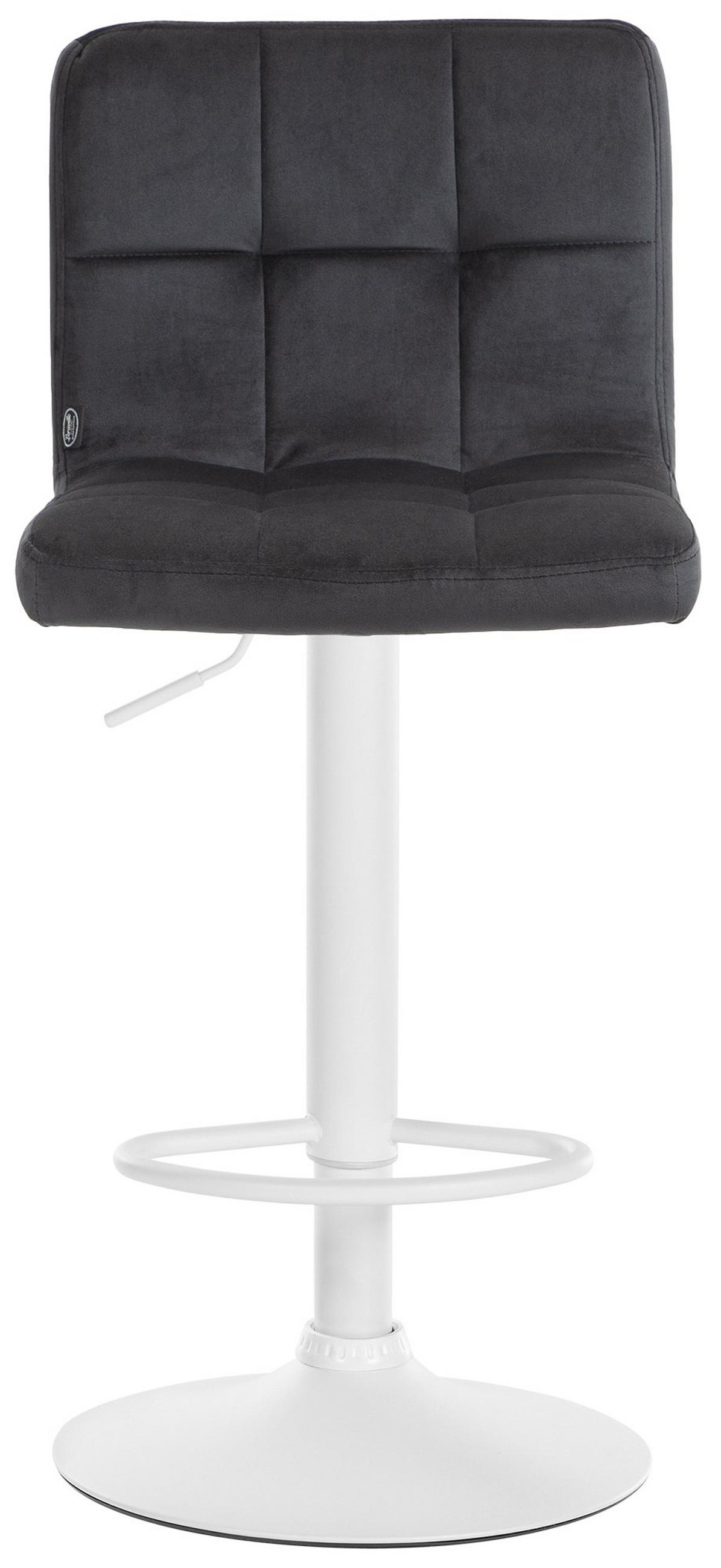 BARHOCKER 2er Set Peran Samt weiß schwarz - Schwarz/Weiß, Textil/Metall (46/114/47cm) - TPFLiving