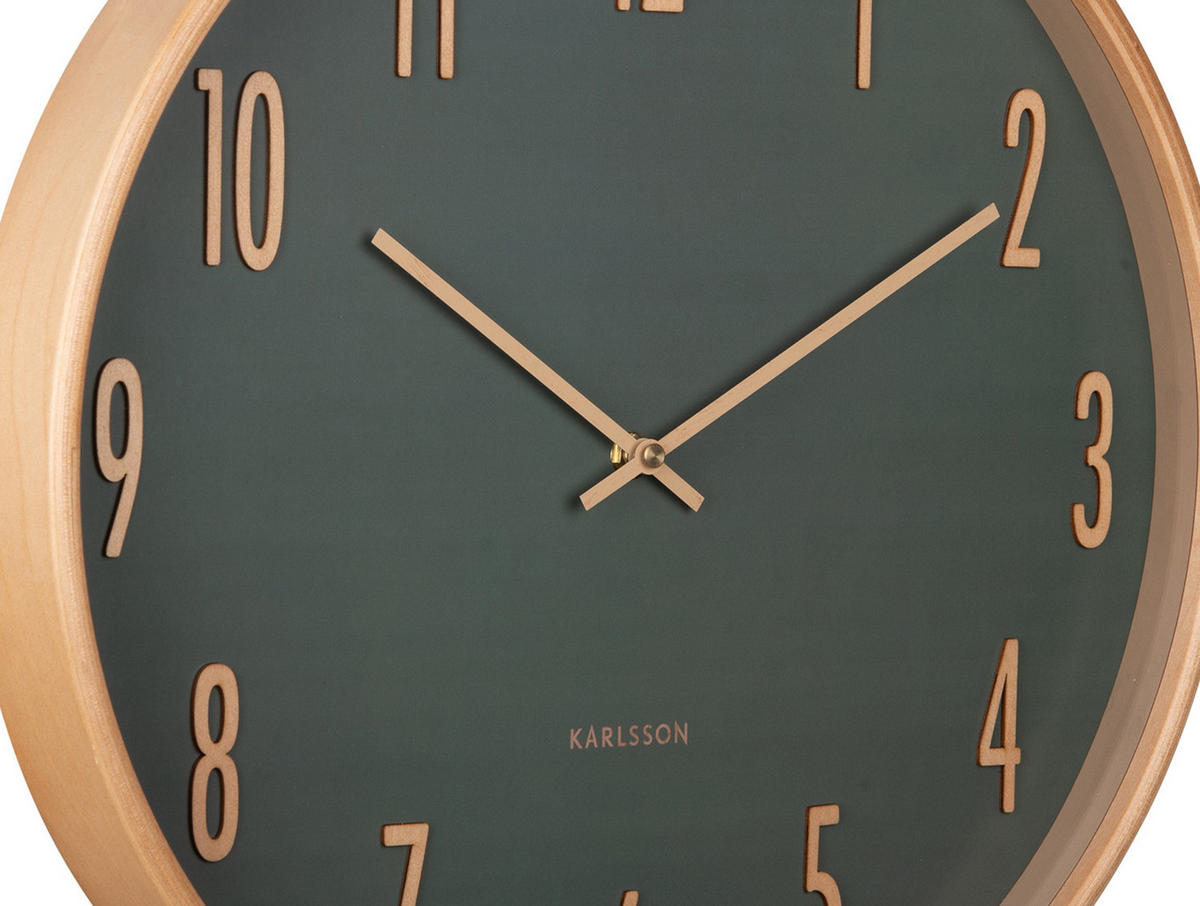 WANDUHR Gracil Ø40 cm - Grün, Holz (40/40/5cm) - Karlsson