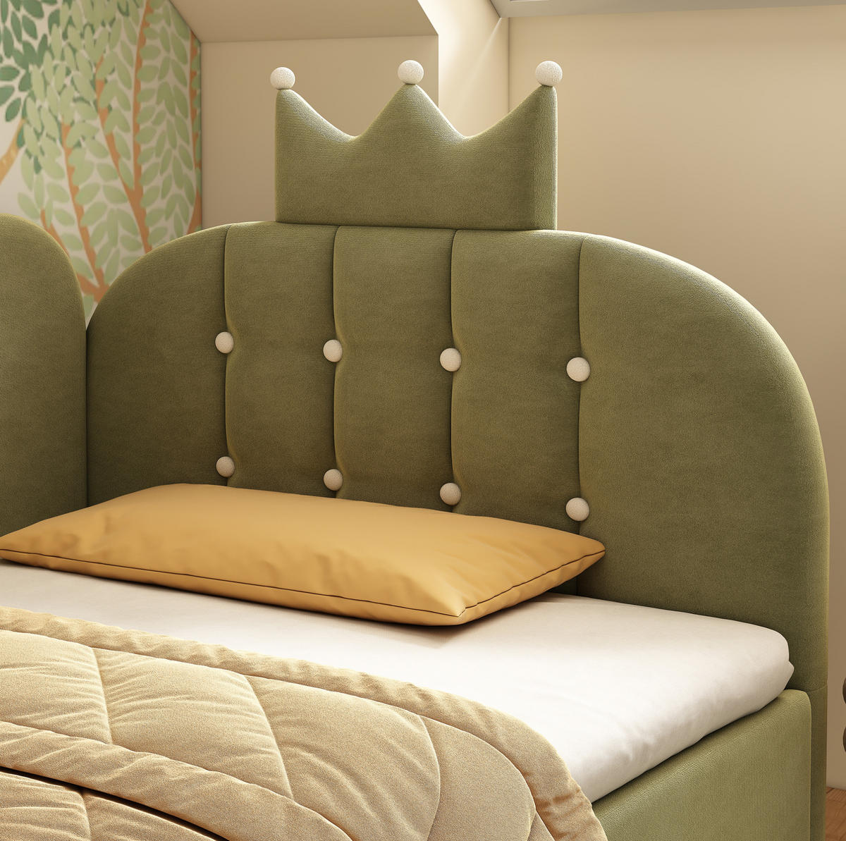 POLSTERBETT 90/190 cm Grün aus Samt mit Stauraum - Grün, Textil (90/190cm) - OKMYHOME