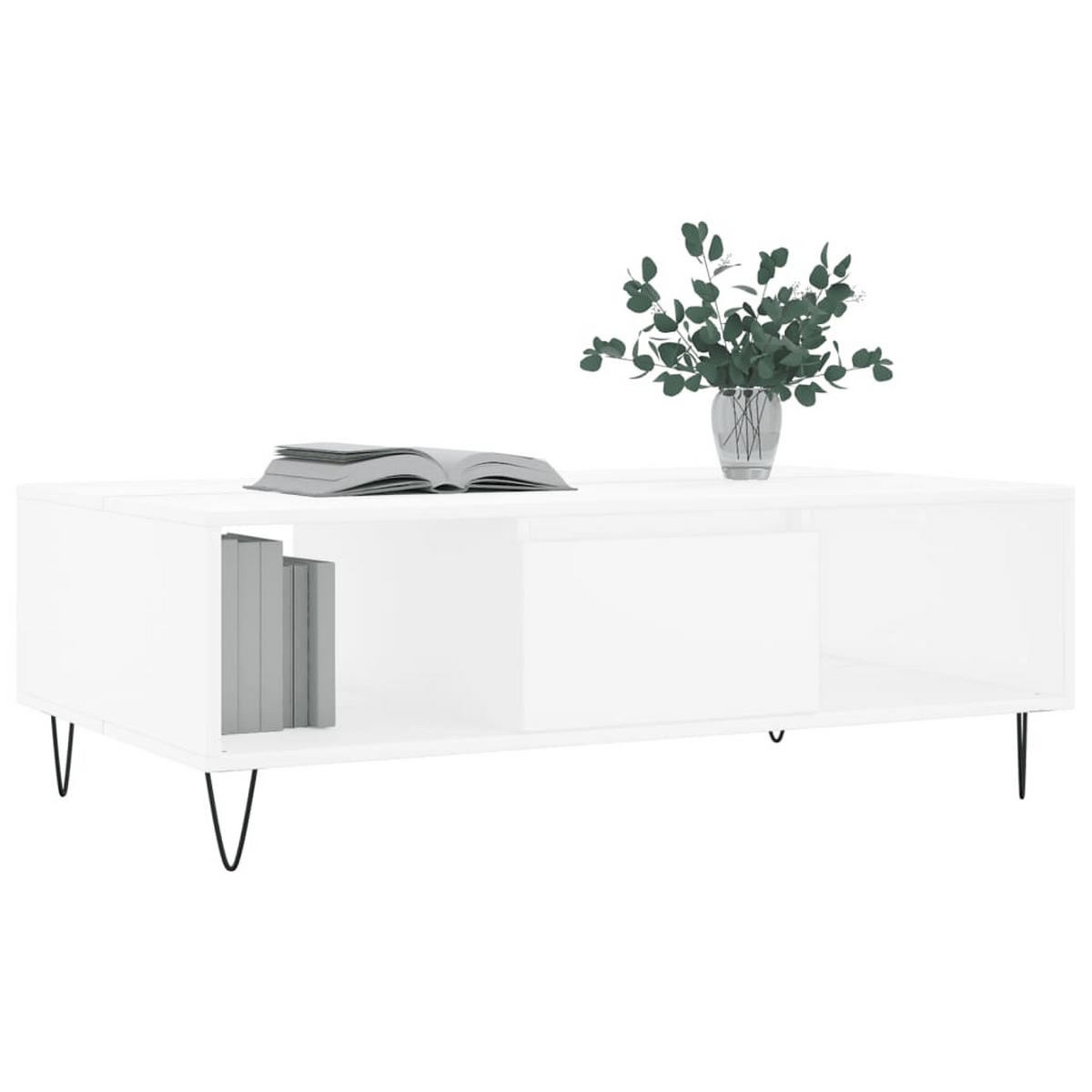 COUCHTISCH Weiß 104x60x35 cm Holzwerkstoff - Weiß, Holzwerkstoff (104/60/35cm) - furnicato