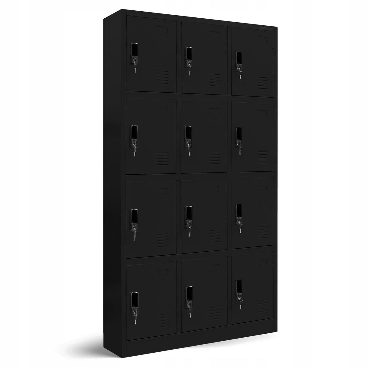 SCHLIESSFACHSCHRANK Marcin - Schwarz, Metall (90/185/40cm) - Jan Nowak