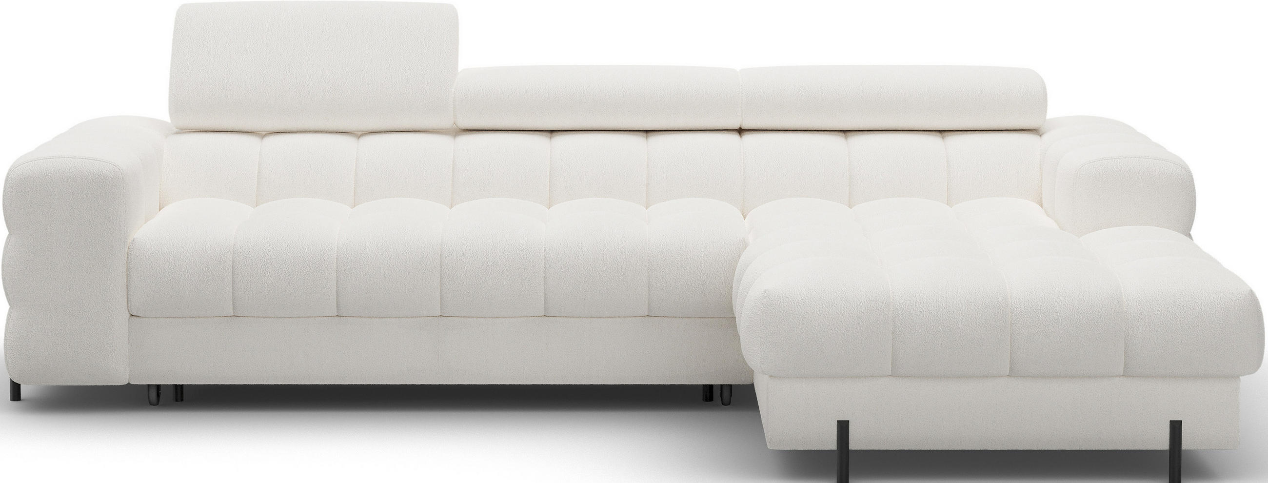 ECKSOFA Neviro R - Weiß (Amore 01) - Weiß, Holzwerkstoff (285/181cm) - Möblo