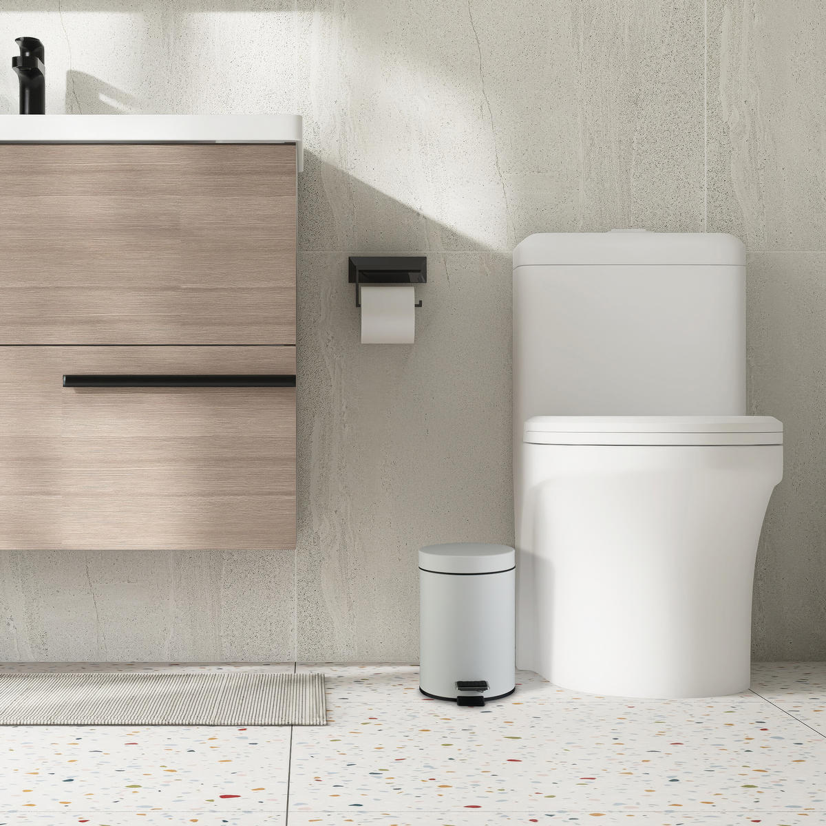 KOSMETIKEIMER - Weiß, Kunststoff/Metall (17/25/23cm) - Relaxdays