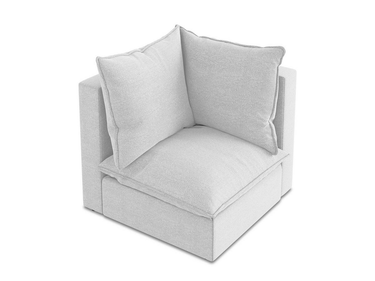 SOFAELEMENT Bouclé Stoff Grau - Silberfarben/Schwarz, Holzwerkstoff/Kunststoff (90/77/90cm) - Makamii