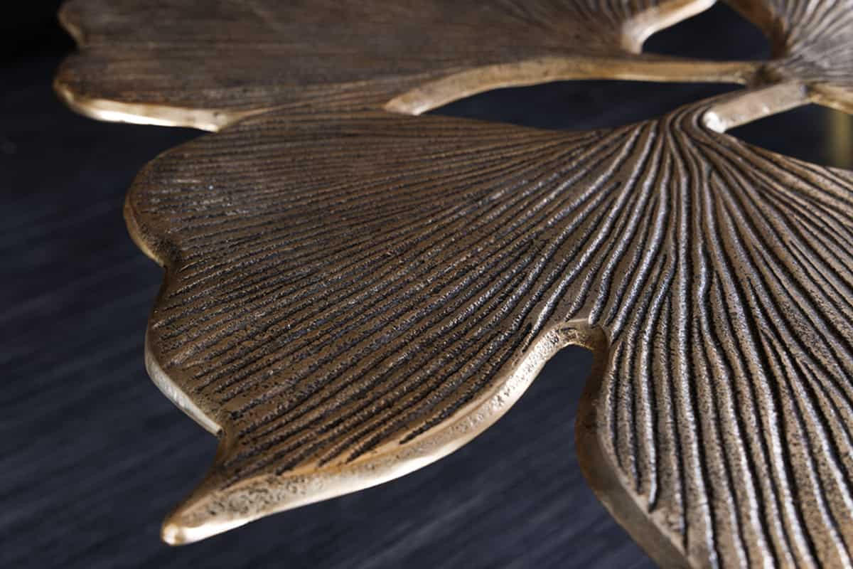 COUCHTISCH GINKGO LEAFS Metall Gold 75 cm - Goldfarben/Schwarz, Metall (75/75/40cm) - riess-ambiente