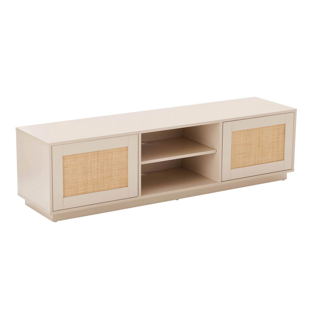 TV-MÖBEL, Beige - Beige, Holz (160/43/40cm) - Oviala