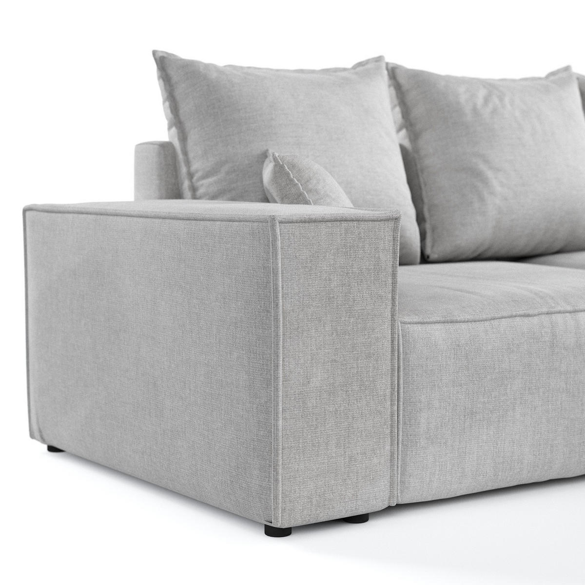 ROHOVÁ SEDAČKA SENSO, textil, Světle šedá - černá/světle šedá, dřevo/kompozitní dřevo (255/148cm) - AltaBeds