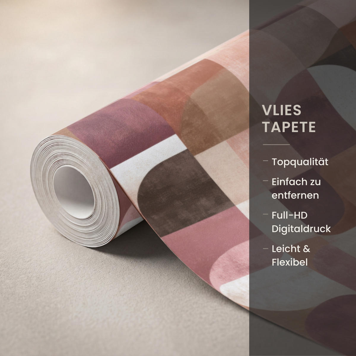 TAPETE - Geometrie - Modern - Retro - 200x260 cm - Multicolor, Papier (200/260cm) - OnlyWow