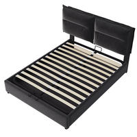 POLSTERBETT 140/200 cm in Schwarz - Schwarz, Holz/Textil (140/200cm) - KOMHTOM