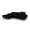 ELEKTRISCHES-ECKSOFA links Alyse aus strukturiertem Stoff schwarz 5 Sitzplätze - Schwarz, Textil (188/295cm) - Micadoni