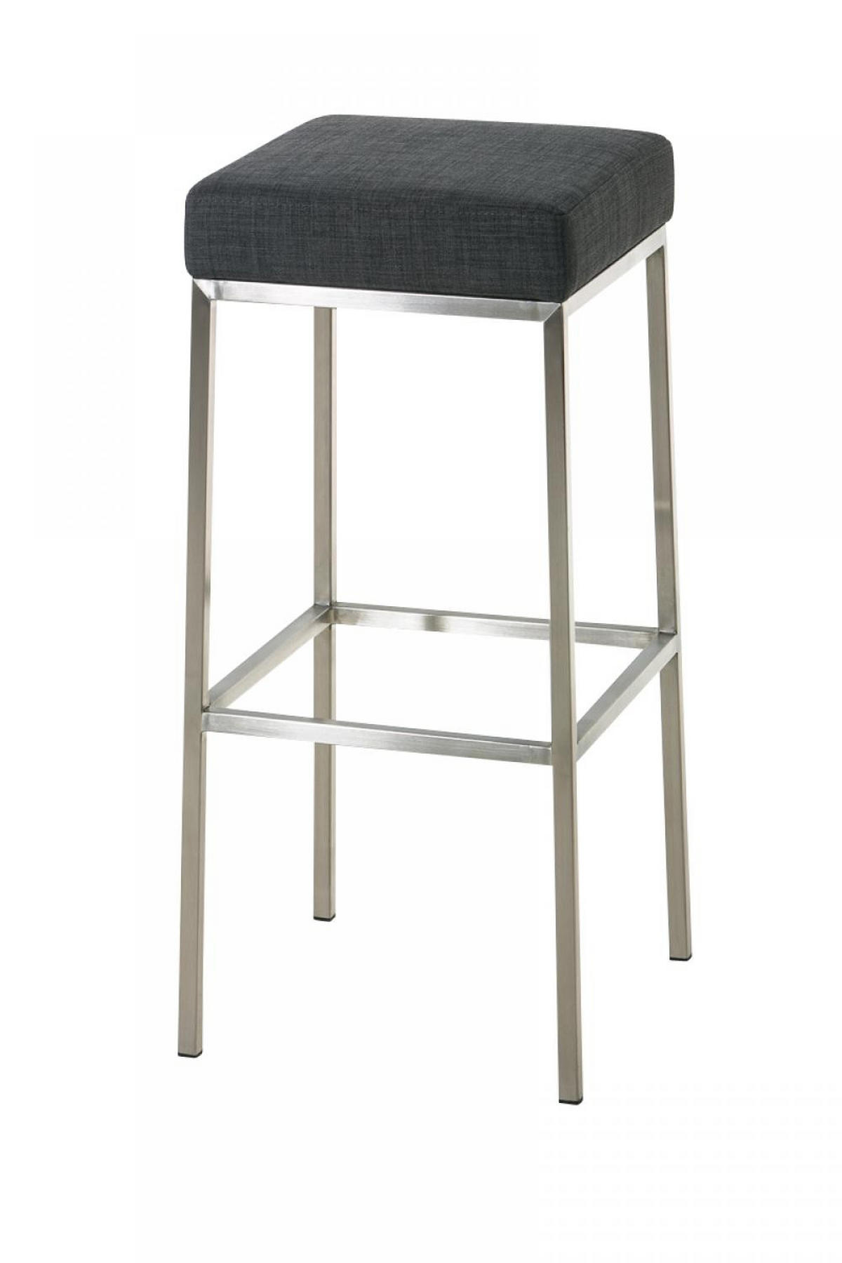 BARHOCKER Stoff dunkelgrau - Edelstahlfarben/Dunkelgrau, Textil/Metall (37/85/37cm) - CLP
