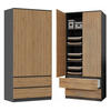 KLEIDERSCHRANK SS-90 ANTHRAZIT / EICHE ARTISAN - Anthrazit/Eiche Artisan, Holzwerkstoff (90/180/50cm) - CDF
