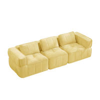 3-SITZER-SOFA DE-34428 mit stützenloses Design Gelb - Gelb, Textil (93/67/271cm) - ComfortXL
