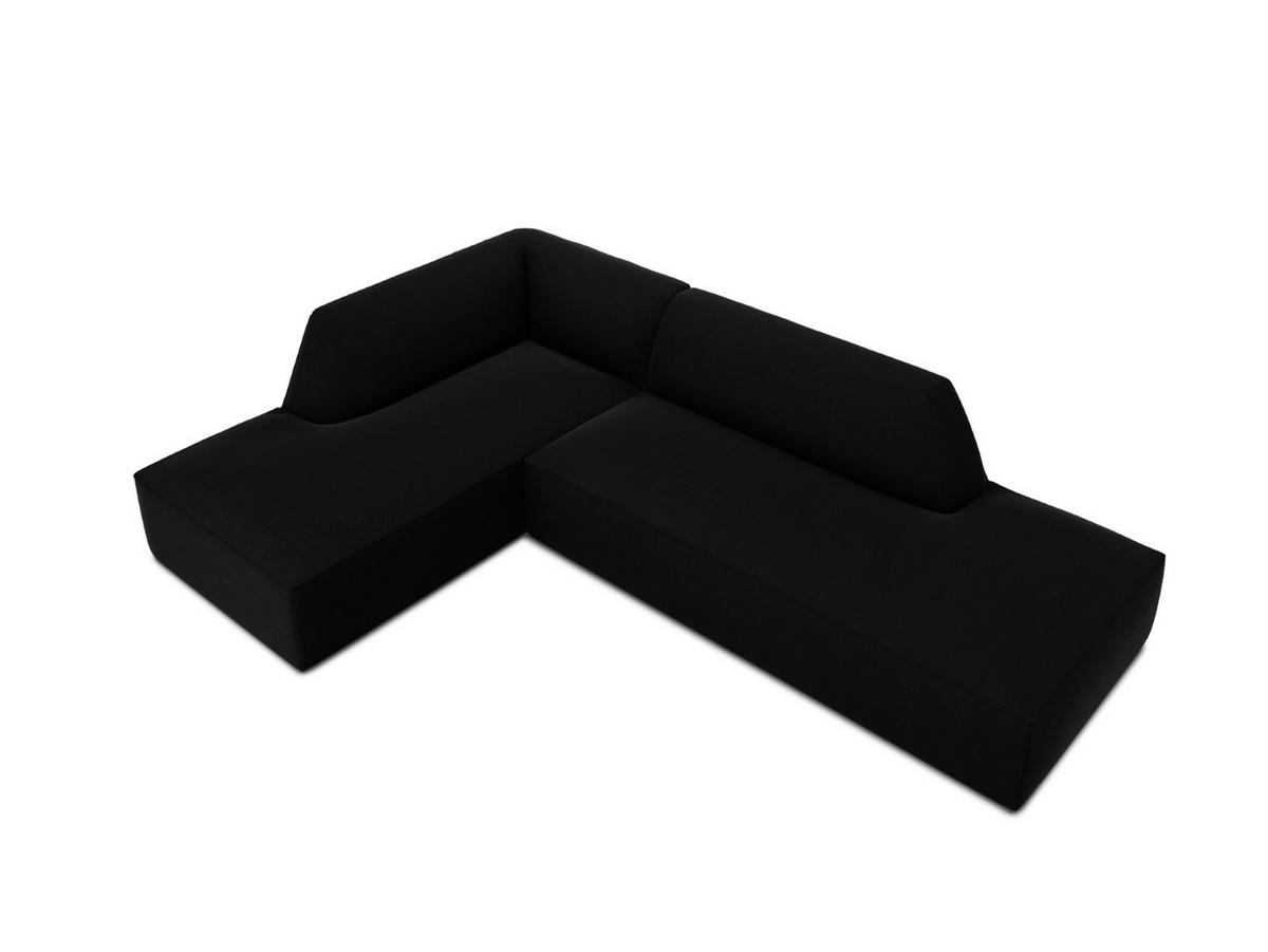 ECKSOFA links Ruby aus Samt schwarz 4 Sitzplätze - Schwarz, Textil (180/273cm) - Micadoni