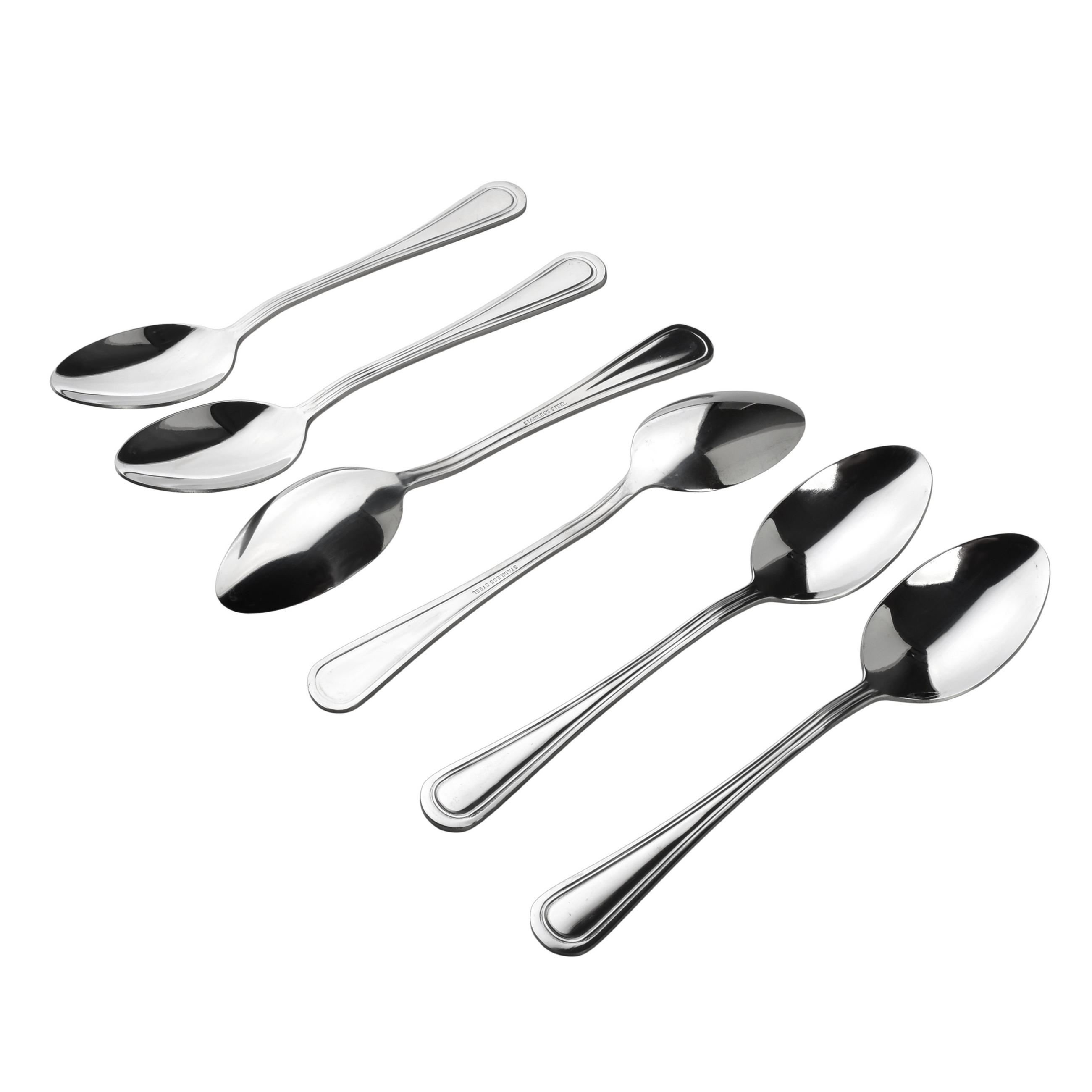 SUPPENLÖFFEL Dhalia Daisy 6-tlg silberfarben 2/2/19 cm Edelstahl - Silberfarben, Metall - Mondex