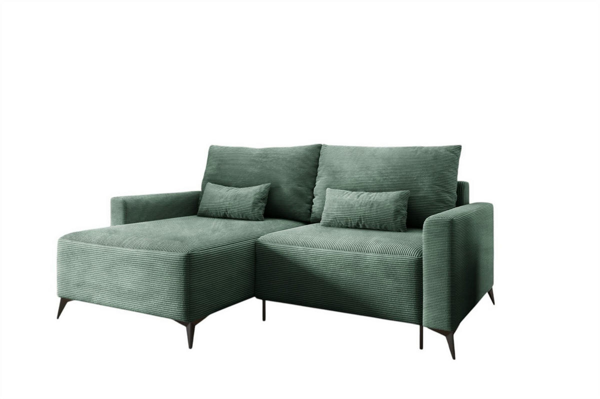 ECKSOFA Silves Mit Schlaffunktion - Grün, Holzwerkstoff/Textil (239/148cm) - Fun Möbel
