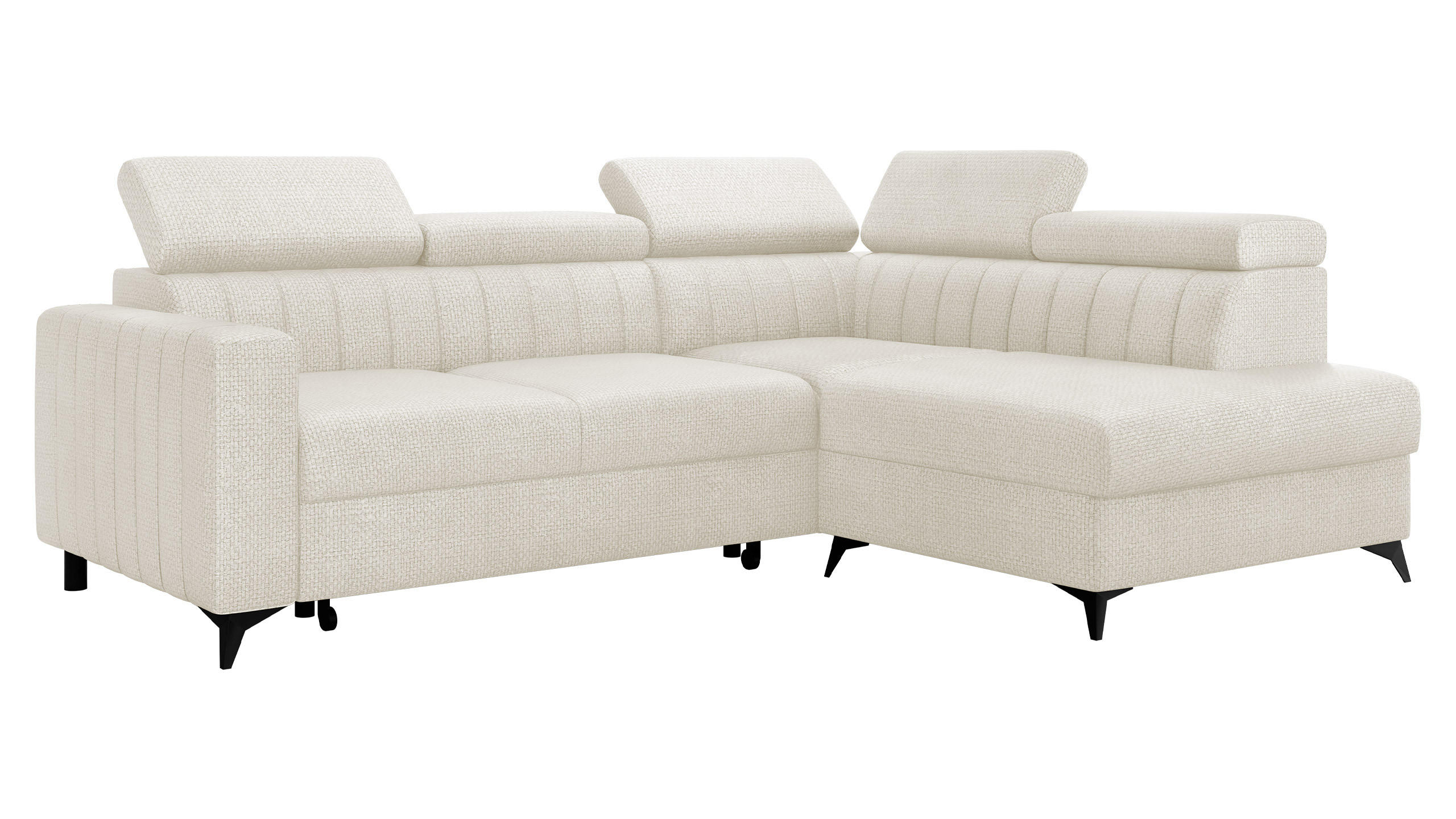 ECKSOFA Milano 2RRLXP, Seite: Rechts 2R+R+LXP - Creme, Holz/Textil (249/195cm) - MIRJAN24