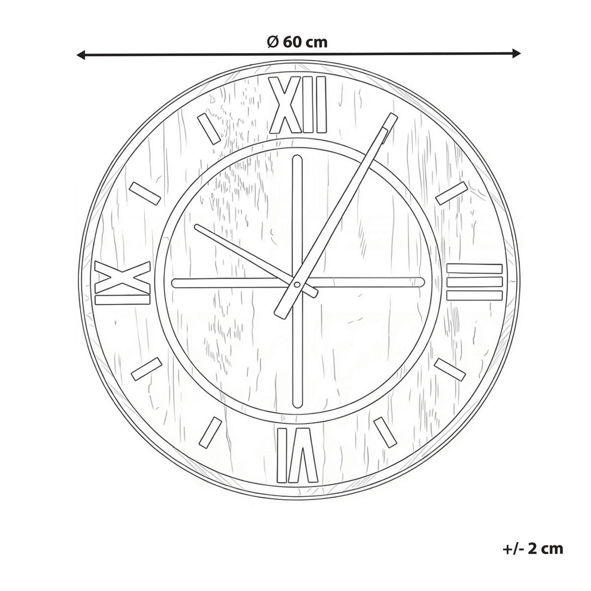 WANDUHR Braun Saulges - Schwarz/Braun, Holzwerkstoff (60/60/5cm) - Beliani