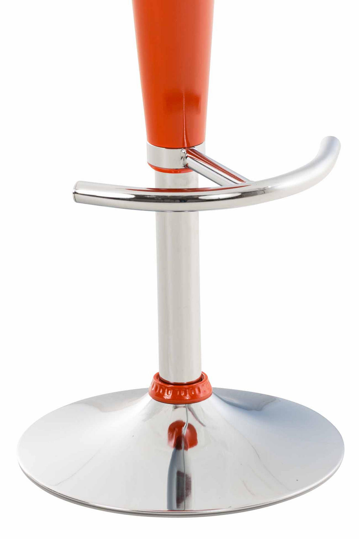 BARHOCKER 2er Set Kunststoff orange - Chromfarben/Orange, Kunststoff/Metall (37/87/37cm) - CLP